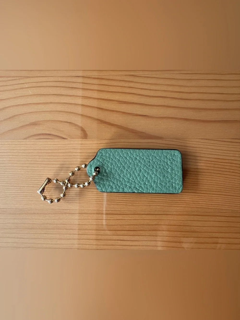 Coach Sage Green Pebbled Leather Leather Hang Tag